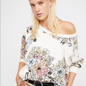 Free People Go On Get Floral sweatshirt!